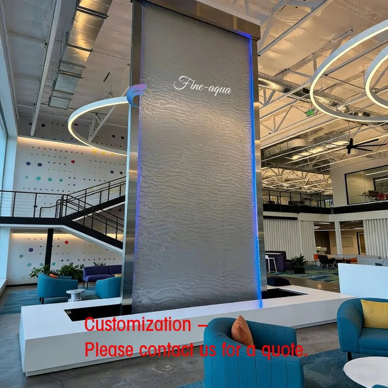 custom.High Quality Glass and Steel Mesh Hanging Wedding Curtain Indoor Waterfall Screen Fountain Partition Decoration