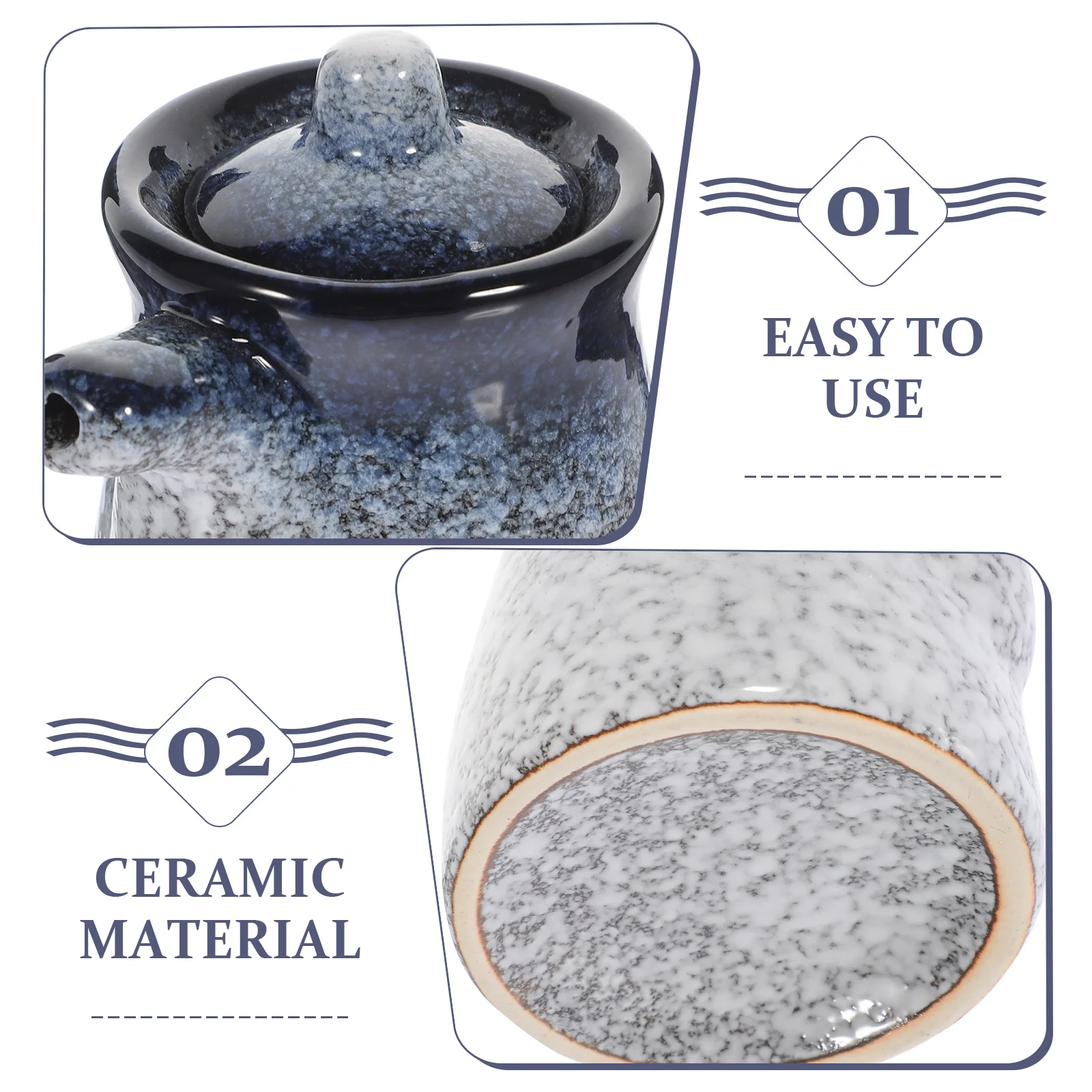 

Ceramic Jar with Lid Storage Jars Oil Dispenser Canister Vinegar Sealed Seasoning