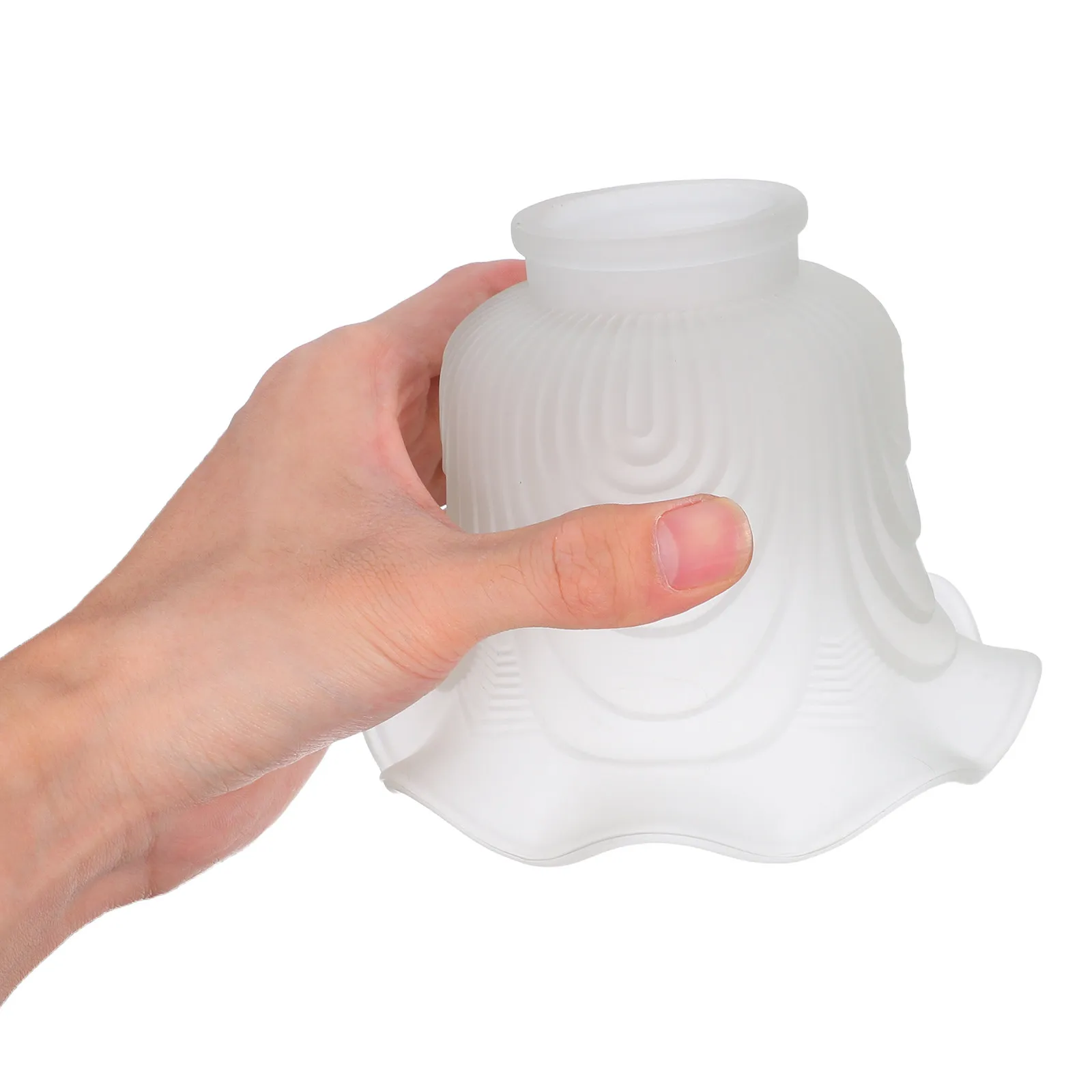 

Стеклянный абажур для лампы, маленький, диаметр 43 мм, в форме цветка, современный романтический, белый, для подвесного светильника, для гостиной и столовой