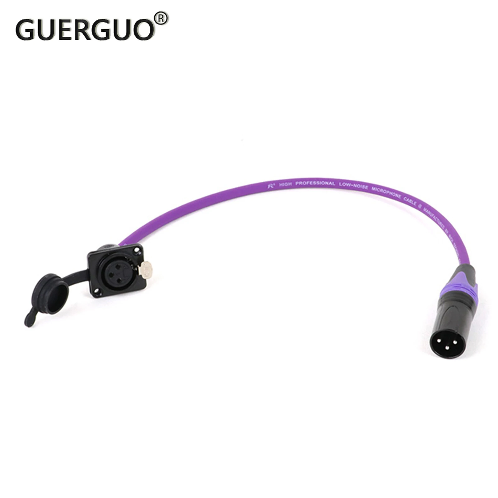 

3Pin D-Type XLR Female Panel Mount to XLR Male Connector Colorful 2Core with Braided Shielded Cable for Microphone Mixer 0.3-15M