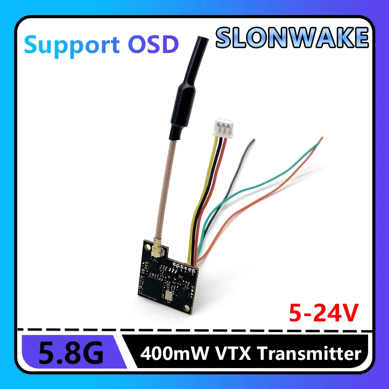 جهاز إرسال SLONWAKE 5.8G 48CH 400mW e7087U MINI VTX. مع كاميرات 19*19 مم. لطائرات بدون طيار RC FPV طويلة المدى ذات الأجنحة الثابتة. #3