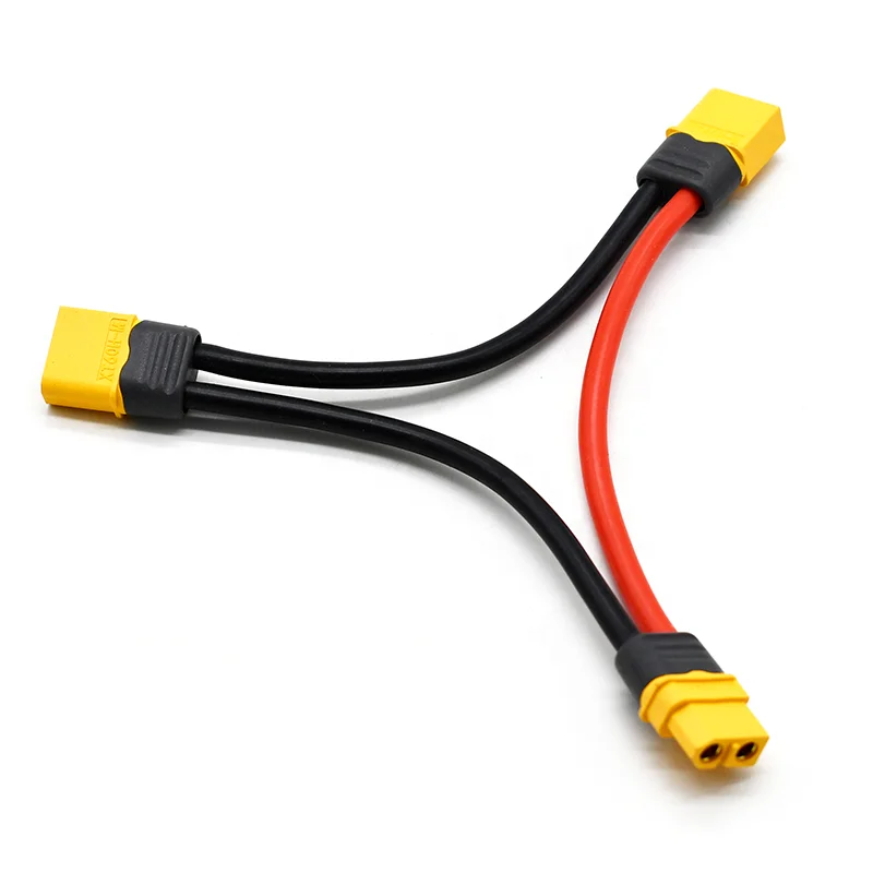 20PCS Amass XT60H Series 12AWG Battery Connector Wire Dual Extension Y Splitter Cable For RC Lipo Battery XT60 RC Airplane Parts