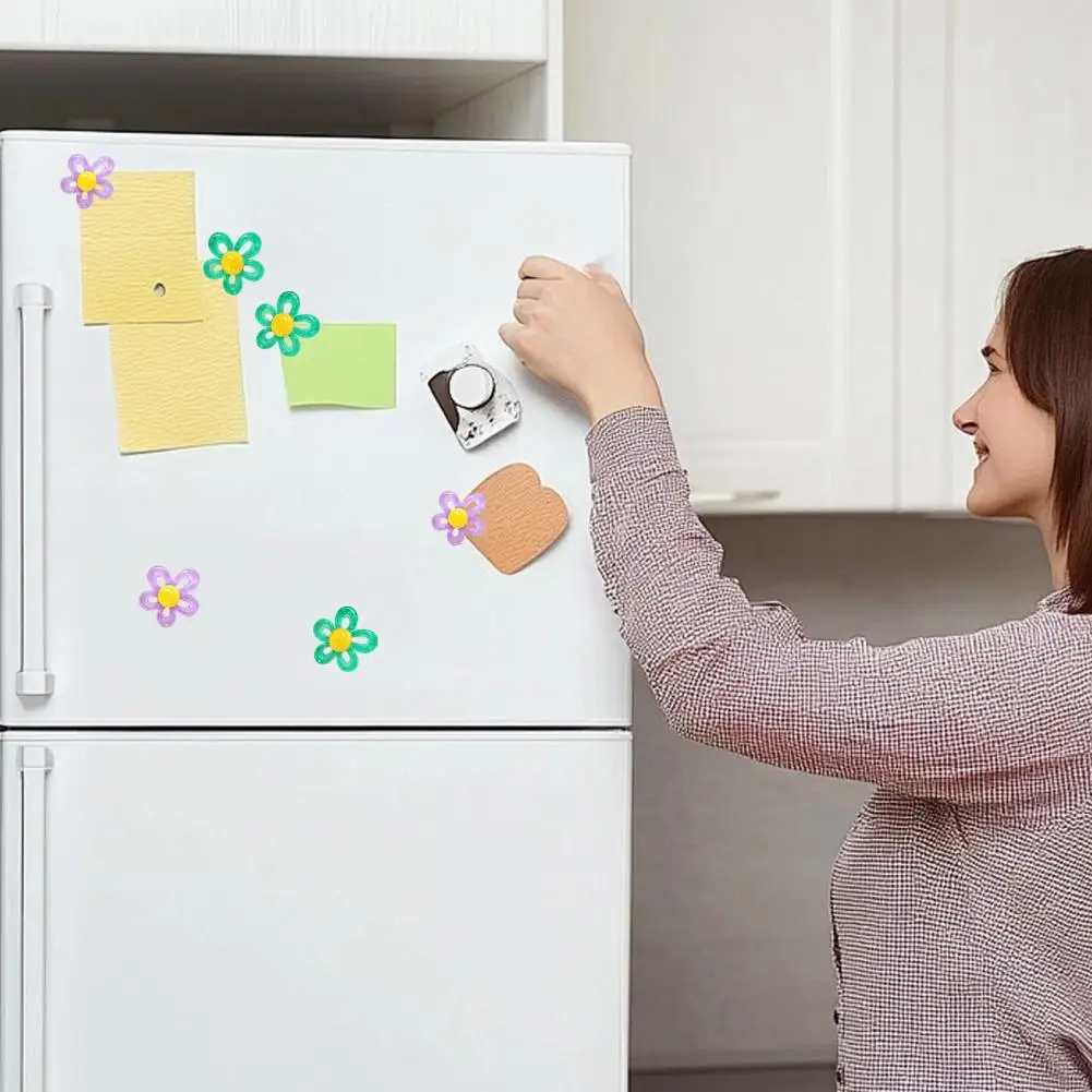 Resin Fridge Magnets 2pcs Hollow Flower Fridge Magnets 3d Floral Refrigerator Decorations Office Whiteboard Cabinet Locker