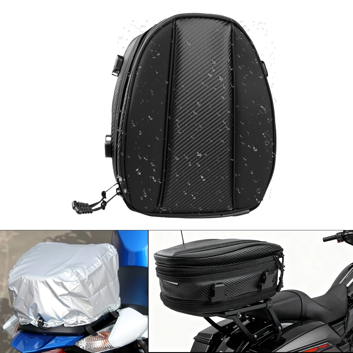 

Водонепроницаемая мотоциклетная хвостовая сумка, спортивная сумка для багажа, седло, задняя сумка для езды на мотоцикле, скутер, боковая сумка на заднее сиденье, дождевик