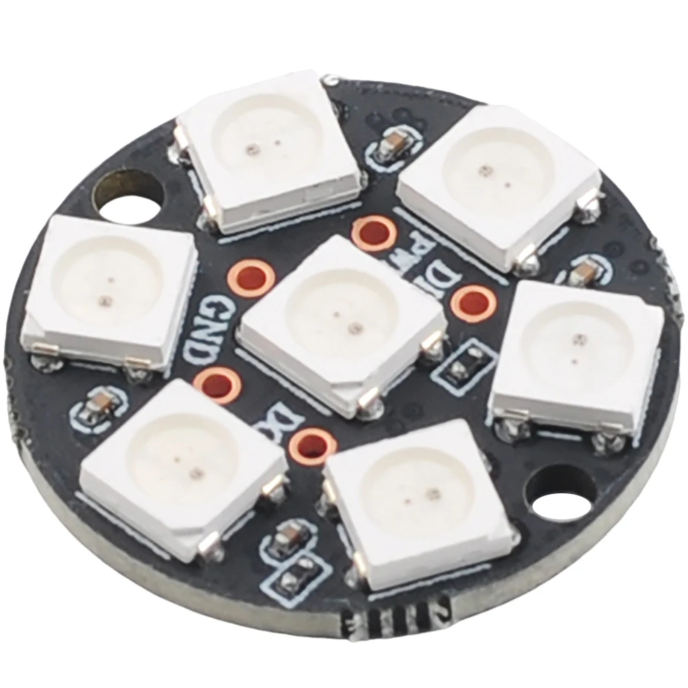 7-Pixel WS2812 5050 RGB LED حلقة قابلة للبرمجة كاملة الألوان قابلة للعنونة لمشاريع Arduino/Raspberry Pi DIY