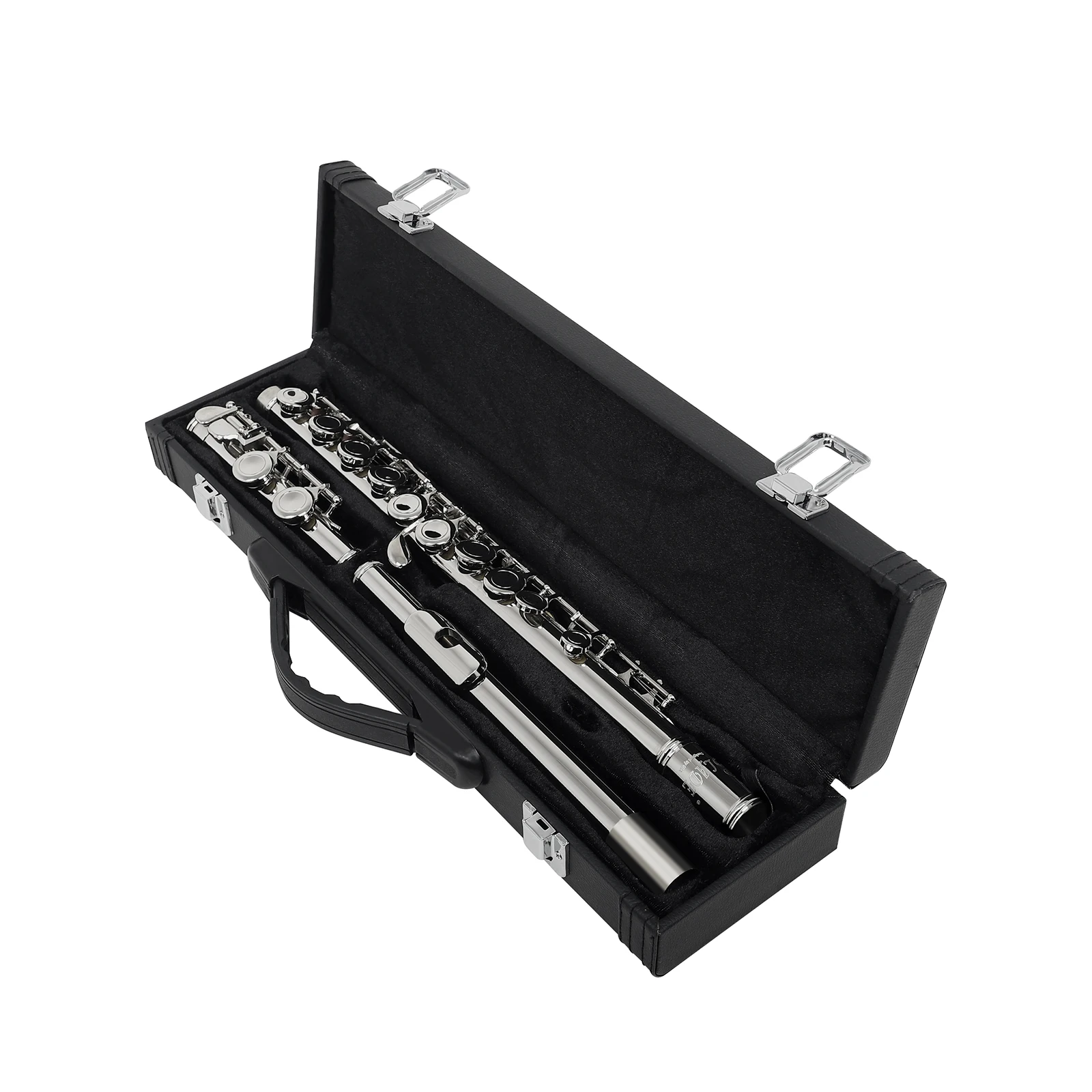 SLADE 16 Closed Open Holes C Key Professional Transverse Flute Concert Musical Instrument with Box Cleaning Cloth Stick Gloves