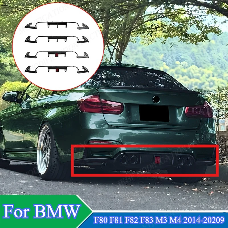 Für BMW F80 F81 F82 F83 M3 M4 2014-2019 V Stil Auto Hinten Stoßstange Diffusor Splitter Lip spoiler Schutz Körper Kits Tuning Zubehör