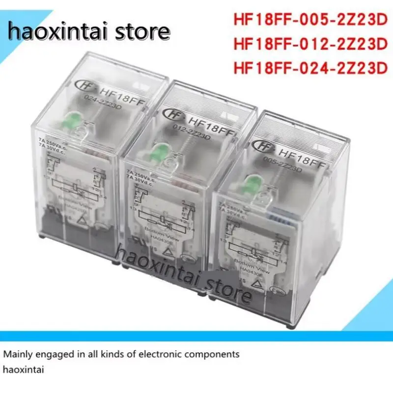 1pcs  HF18FF-005/012/024-2Z23D relay HF18FF-2Z2 two groups of conversion 8 feet 7A welding feet