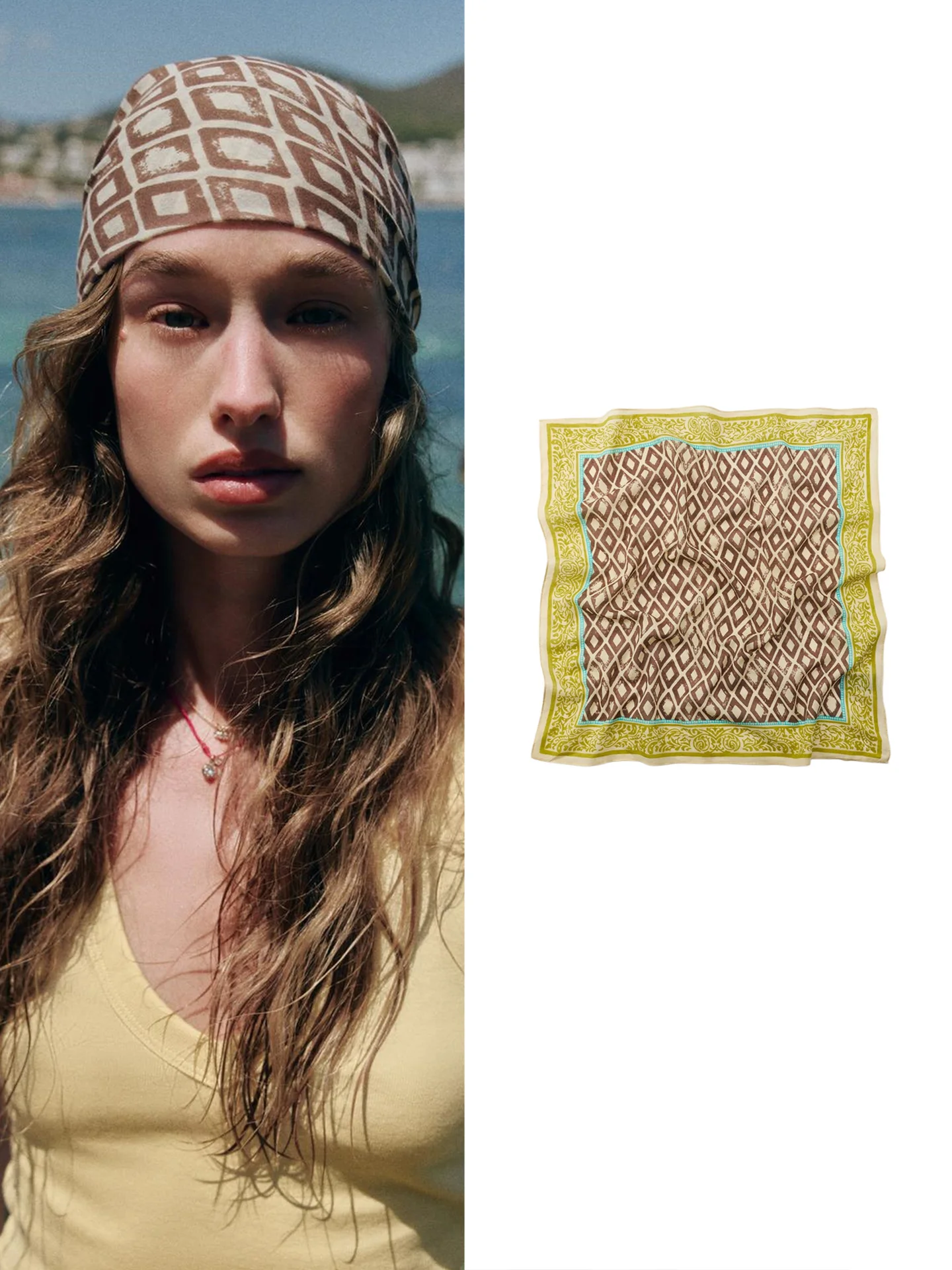 Autumn New Arrival Women's Retro Style Versatile Diamond Pattern Printed Scarf Square Polyester Fiber Fashion Accessory