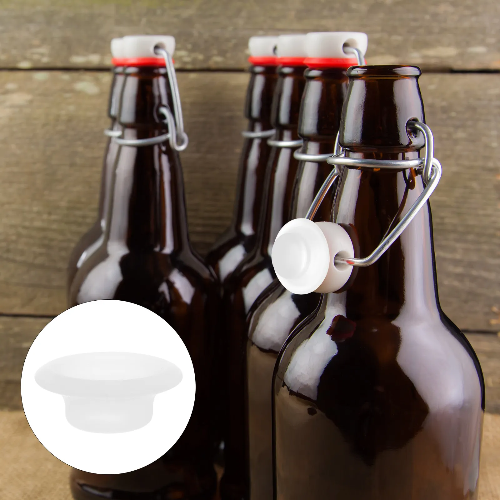 10Pcs Swing Bottle Gasket Silicone Sealing Washer for Home Brewing Soda Making Beer Bottling Leak-Proof Compact Storage