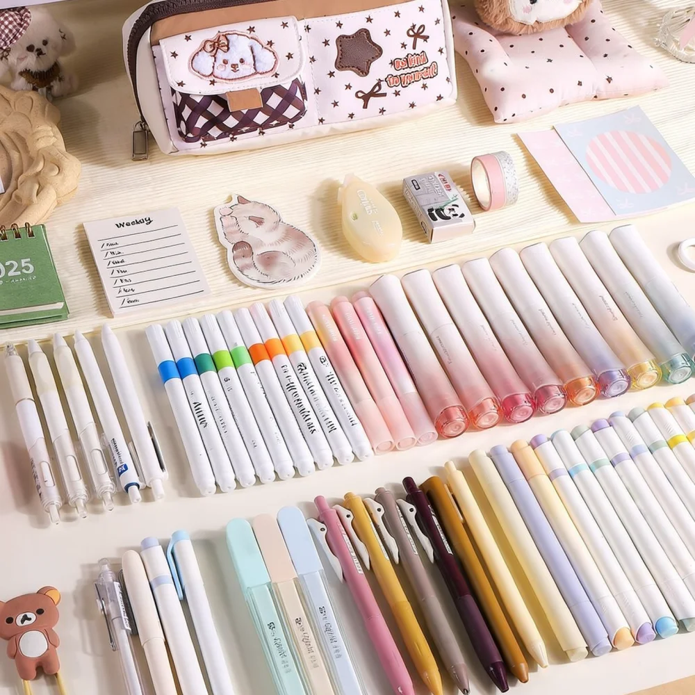 Oxford Kumaş Ekose Kalem Çanta - Aesthetic Large Pencil Case Pouch incelemesi ve fiyatı