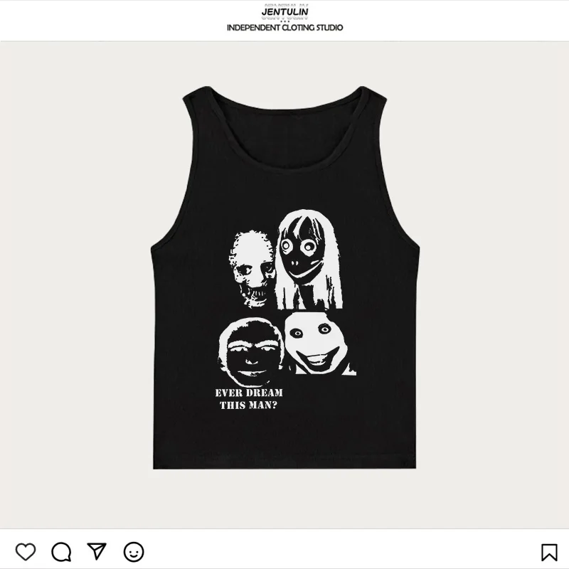 Hip hop punk tank top vintage streetwear emo meninas y2k estilo colheita topo goth impressão gráfica harajuku estética camis sem mangas topo