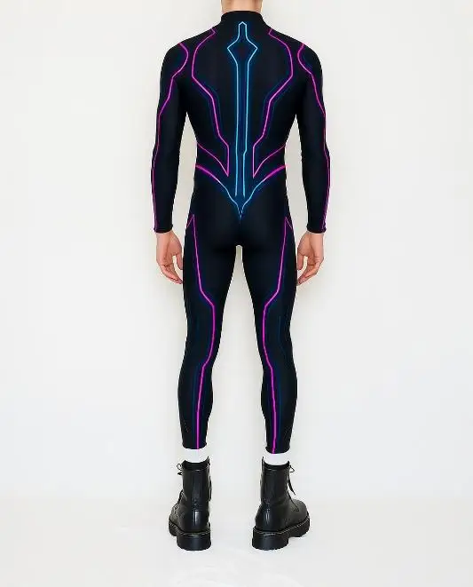 Herren Halloween Punk Jumpsuit 3D Digitaldruck Bodysuit Erwachsenen Zentai Cosplay Karneval Bühnenauftritt Catsuit Radsportkostüm – Detail 16