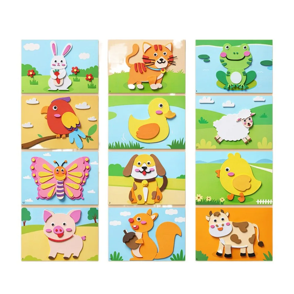 

EVA мультфильм 3D DIY наклейка стереоскопический материал для изготовления Монтессори художественное ремесло развивающая головоломка образовательная наклейка