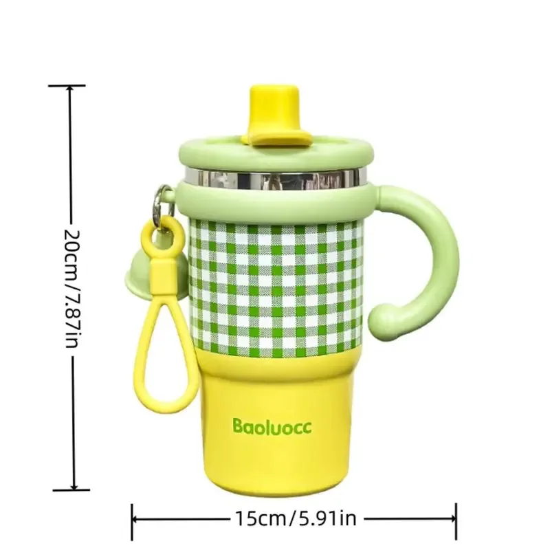 New Trendy Large Capacity Thermos Cup 600ml Portable Straw Water Milk Bottle Coffee Mug Outdoor Camping Office Gift view 6