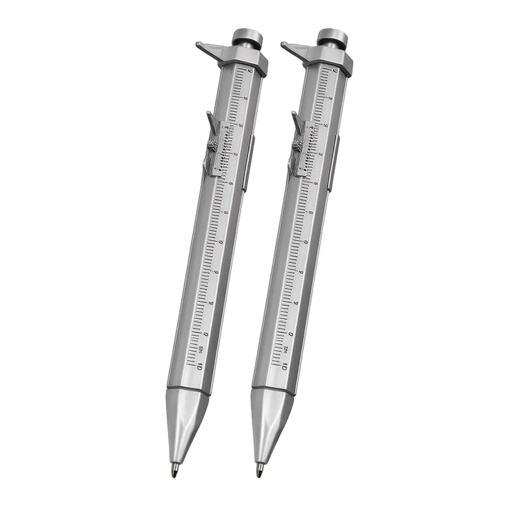 Plastic Vernier Caliper Pen 15cm Silver Measuring Tool for Students Engineering Drawing and Craft Applications