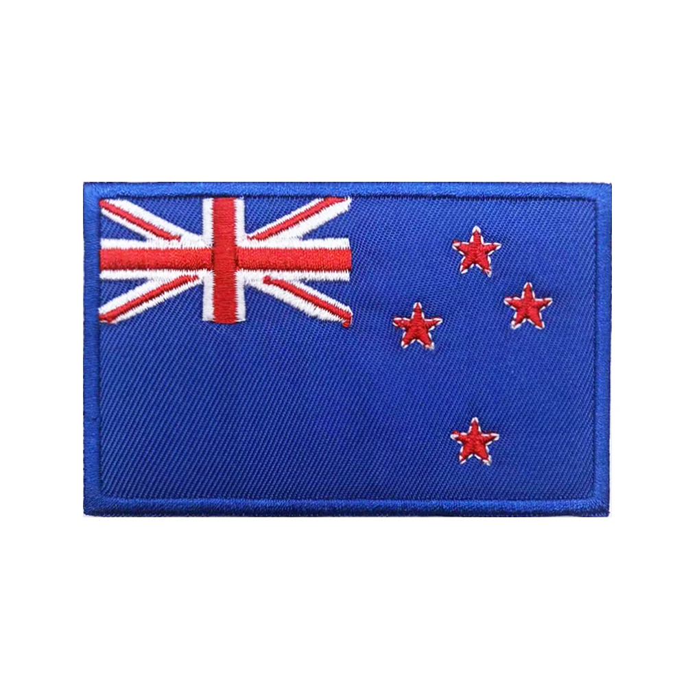 New Zealand flag Patches Armband Embroidered Patch Hook & Loop Iron On Embroidery  Badge Military Stripe