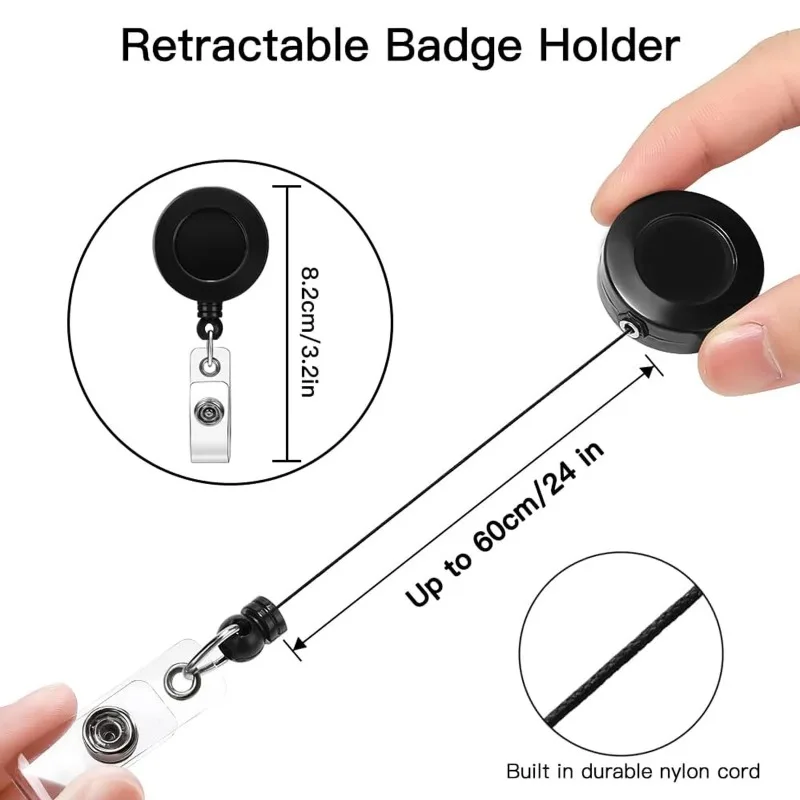 1pc Multifunction Plastic Retractable Nurse Badge Reel Keychain Pull Retractable Keyring Key Chains