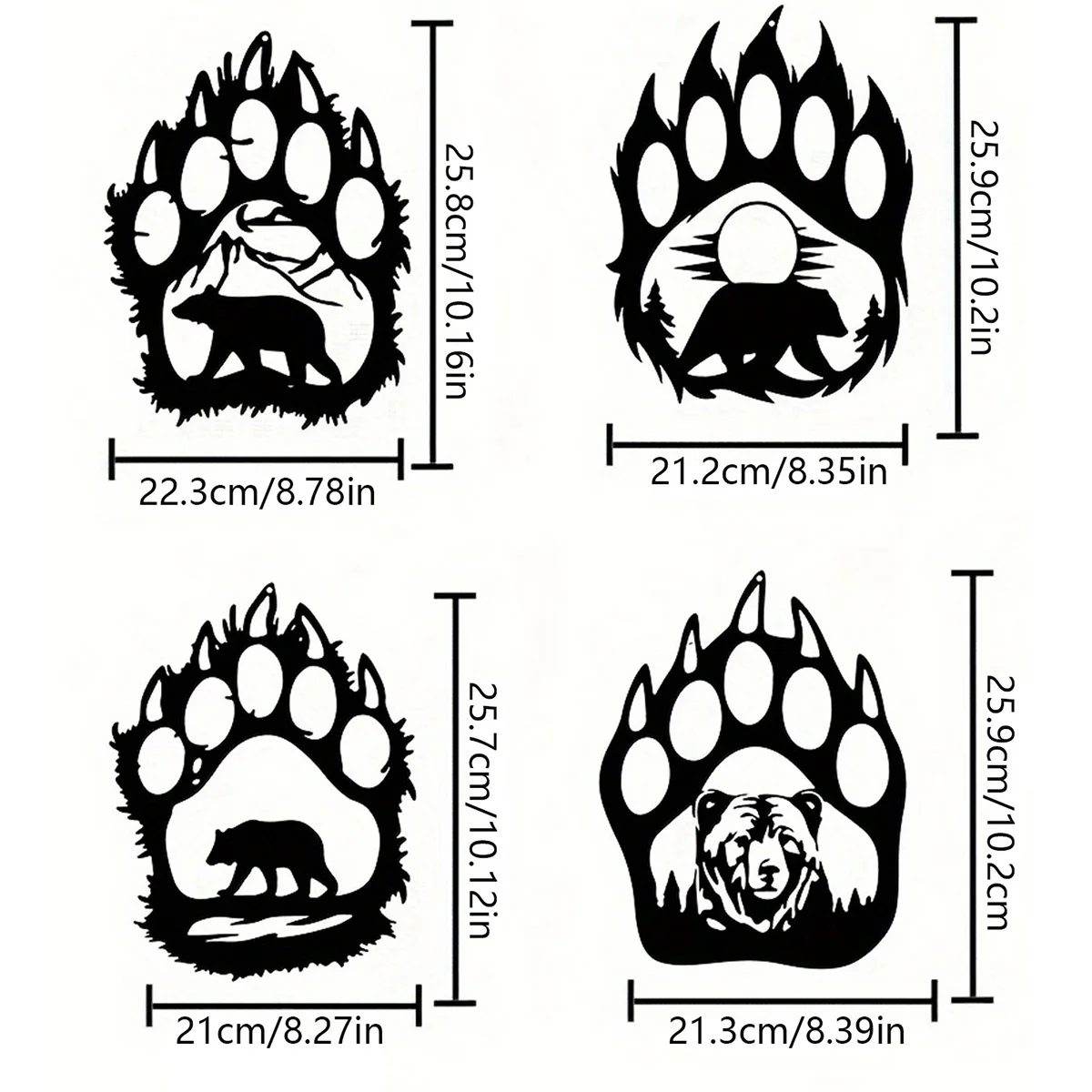 Metal Wall Decor Bear Paw Home Living Room Decor Wall Signs Metal Wall Art Interior Decor Indoor Outdoor Hangings