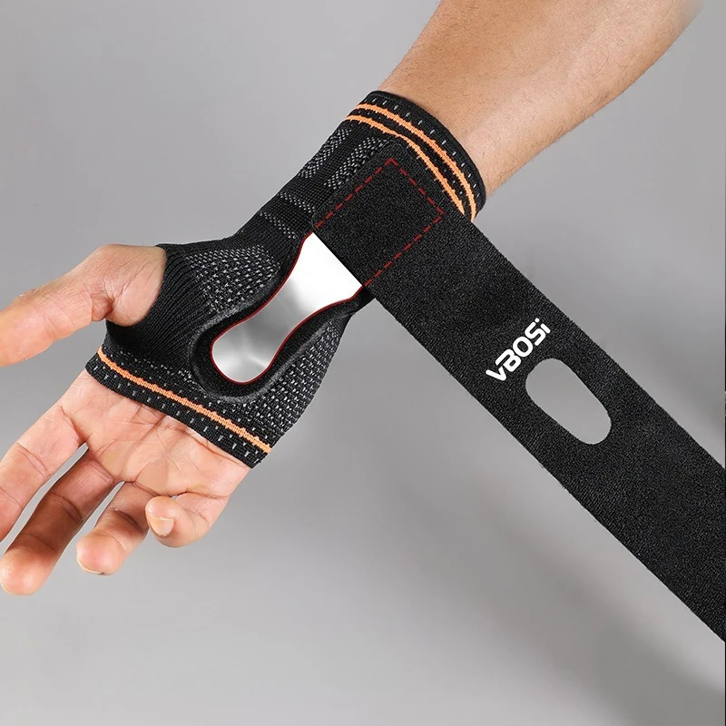 1pc Adjustable Wrist Support Braces for Men & Women Right Left Hand Palm Support with Removable Metal Splint Stabilizer & Straps