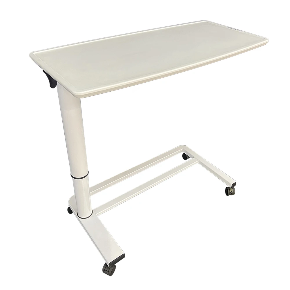 Modern Wood Home Adjustable Height 4 Castors Bedside Medical Overbed Dining Table