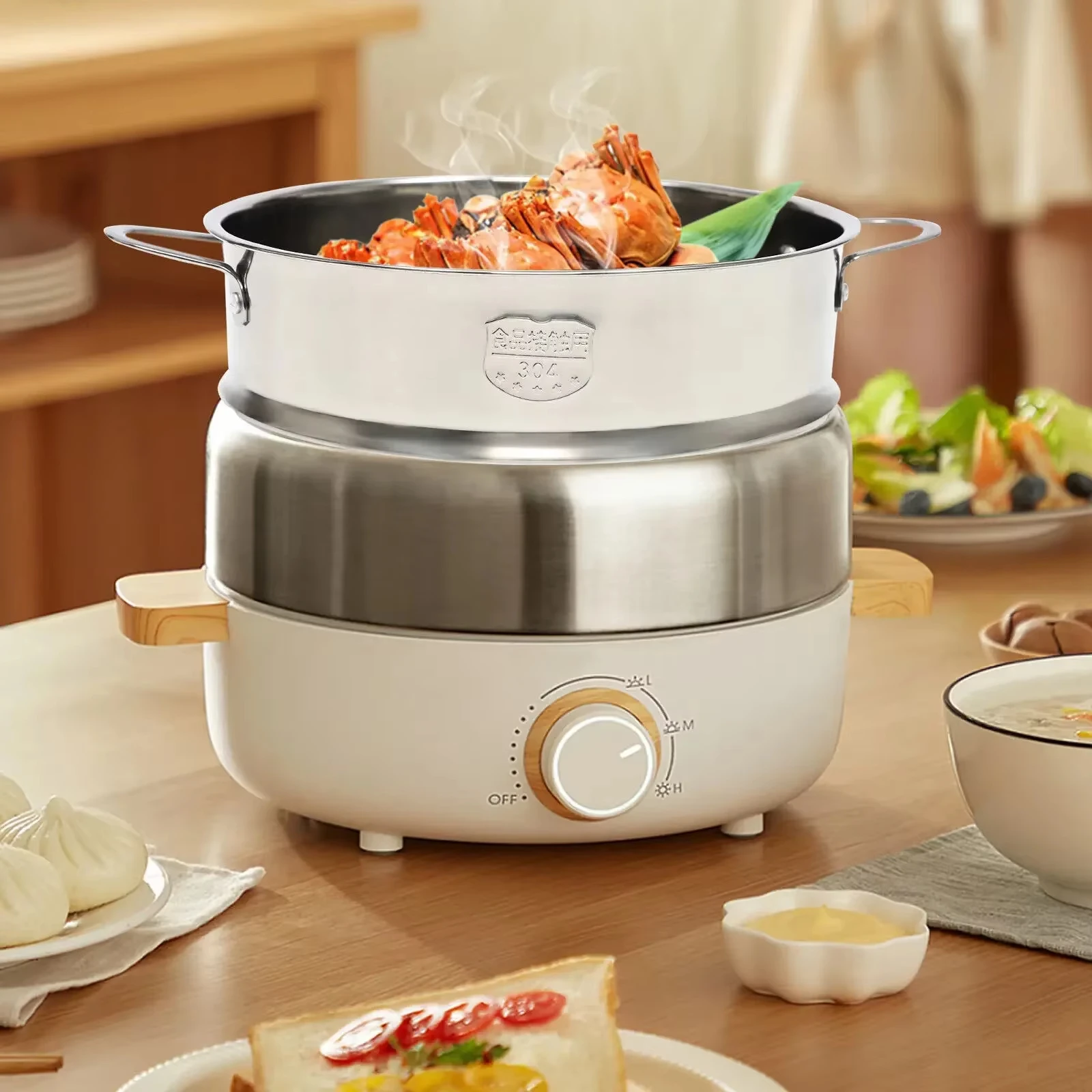 16cm Stainless Steel Steamer Basket 304 Food Grade with Handles for Healthy Steam Cooking 6.3 Inch