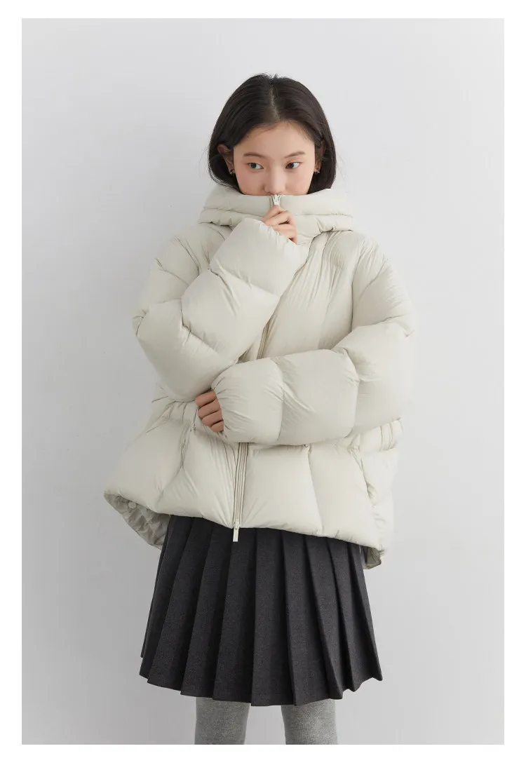 CHIC VEN Fashion Women Down Coats Solid Short Loose Casual Hooded Female Down Jacket 90 White Duck Down Autumn Winter 2025