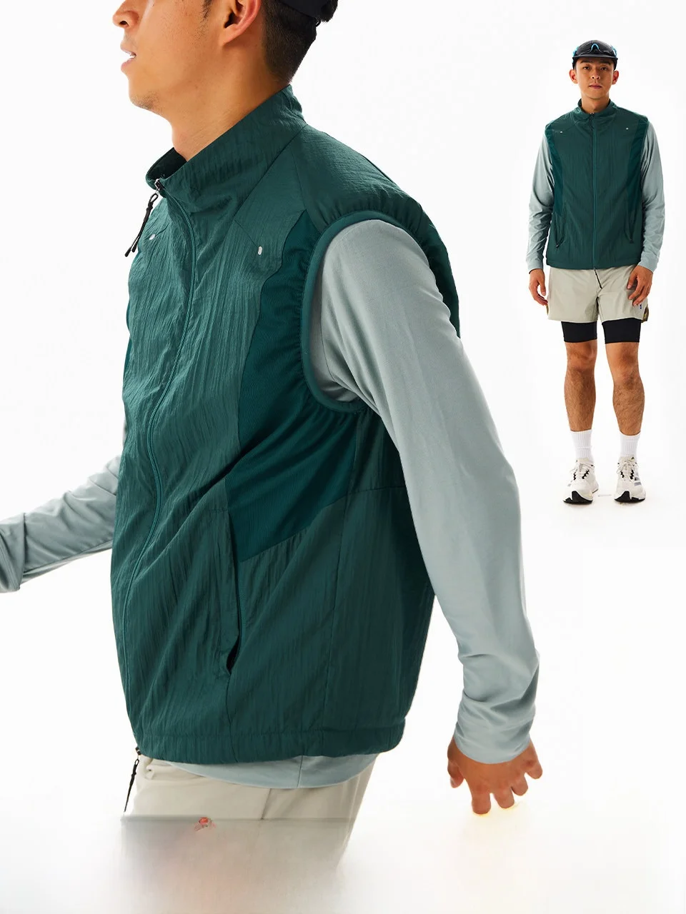 

Теплый спортивный жилет с воротником-стойкой и двойной молнией, молодежный, модный, всесезонный, китайский бренд Crnenter, стандартный крой, на молнии