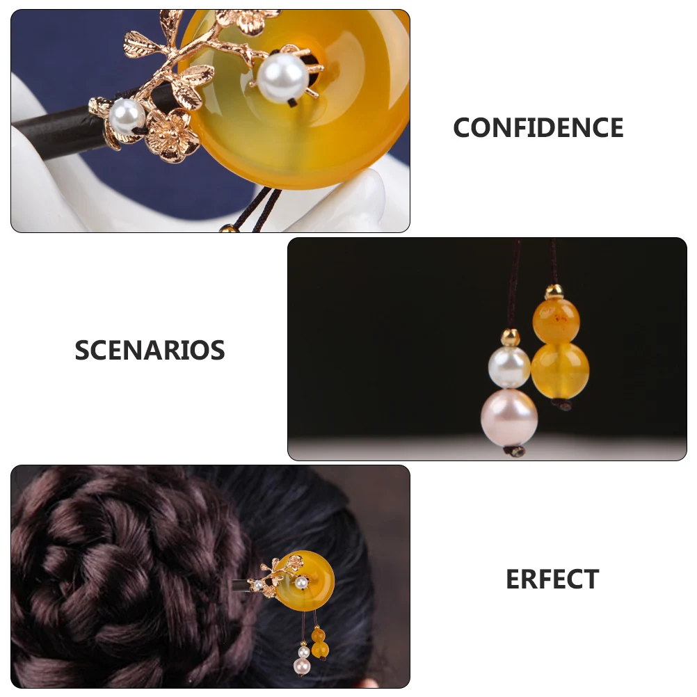 

1pc Wooden Hairpins Premium Material Beautiful Tassels Delicate naments Styling Accessories Retro Decor Hair Chopstick Women