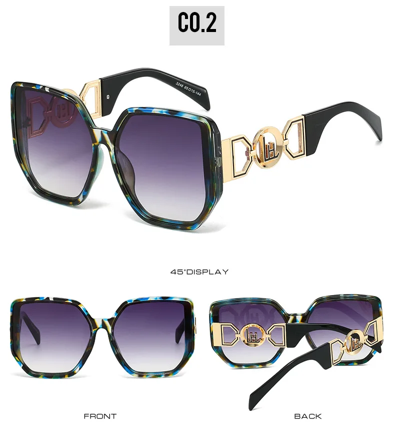 Übergroße Sonnenschutz, großer Rahmen, aushöhlen, Bügel, Uv400-Sonnenbrille, Damen, neu, 2025, elegante Luxus-Designer-Sonnenbrille, weiblich – Detail 8