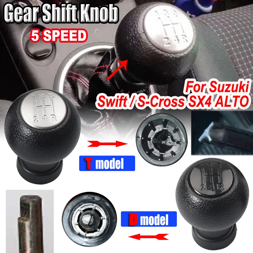 5 Speed Gear Shift Knob Shifter Handle Lever For Suzuki Swift 2005-2010 SX4 2007-2013 ALTO 2010-2015 S-Cross