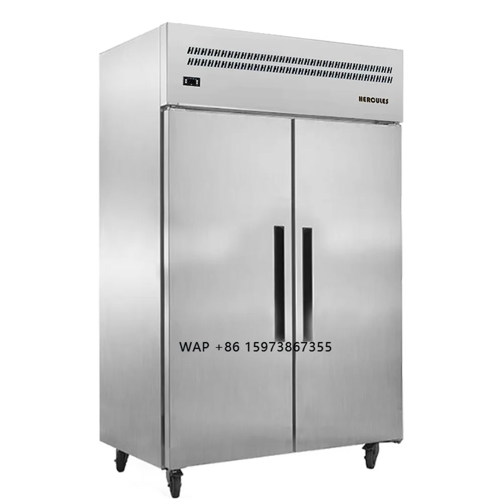 2025 commercial kitchen air-cooled double door vertical refrigerator stainless steel high temperature commercial refrigerator
