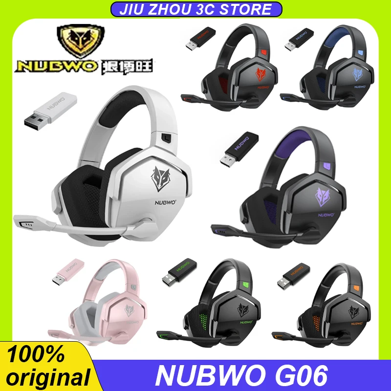 NUBWO G06 Gaming Headset for PS5 PS4 XBOX PC Mac 2.4GHz Ultra-Low Latency Noise Cancelling Bluetooth Headphones With Mic Custom