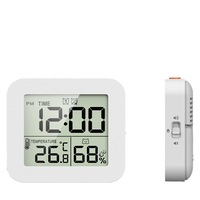 Mini Digital Alarm Clock TEMP Humidity Dual Alarm Timing Countdown Backlight Snooze Table Clock 12/24H Battery Powered LCD Clock