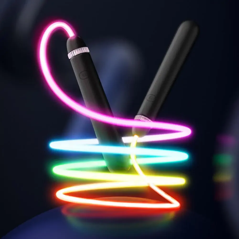 280 cm langes, über USB wiederaufladbares, farbwechselndes LED-Leucht-Springseil – Springseil für Fitnesstraining für Anfänger, Kinder und Erwachsene – Detail 13