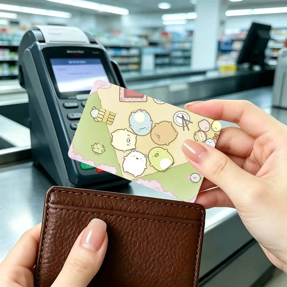Cute S-Sumikko G-Gurashi Credit Card HD Stickers Small Chip Waterproof Sticker Game Card Decal
