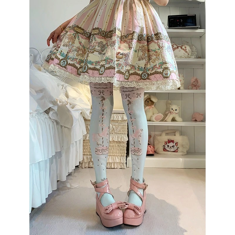 

Summer Autumn Winter Beautiful Skin Velvet Printed Pantyhose Lolita Japanese Sweet