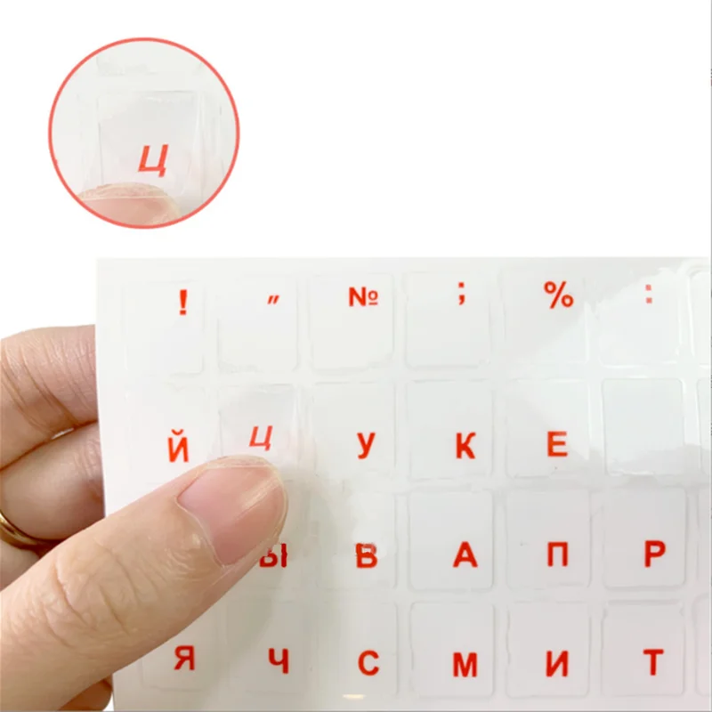 Russische transparente Tastaturaufkleber, Sprache, Alphabet, schwarz-weißes Etikett für Computer, PC, Staubschutz, Laptop-Zubehör – Detail 3