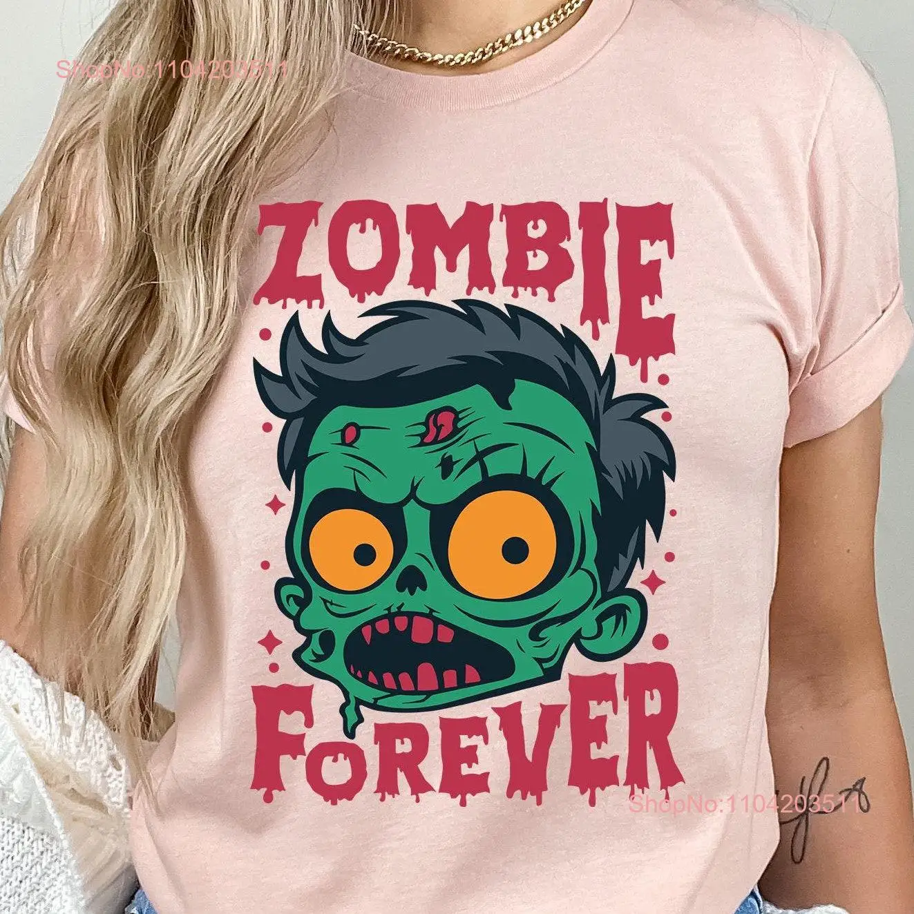 Halloween Zombie Forever T Shirt Horror NighT Party Spooky Cute long or short sleeves