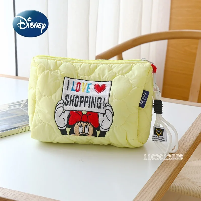 Disney's New Portable Cosmetic Bag Luxury Brand Original Embroidered Cosmetic Bag Cartoon Large Capacity Storage Toiletry Bag