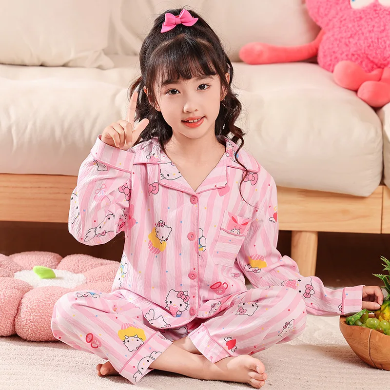 New Autumn Children Pajama Sets Kids Cloud Cotton Sleepwear Anime Cartoon Girl Boy Long Sleeve Pants Pijama Suit Cute Loungewear