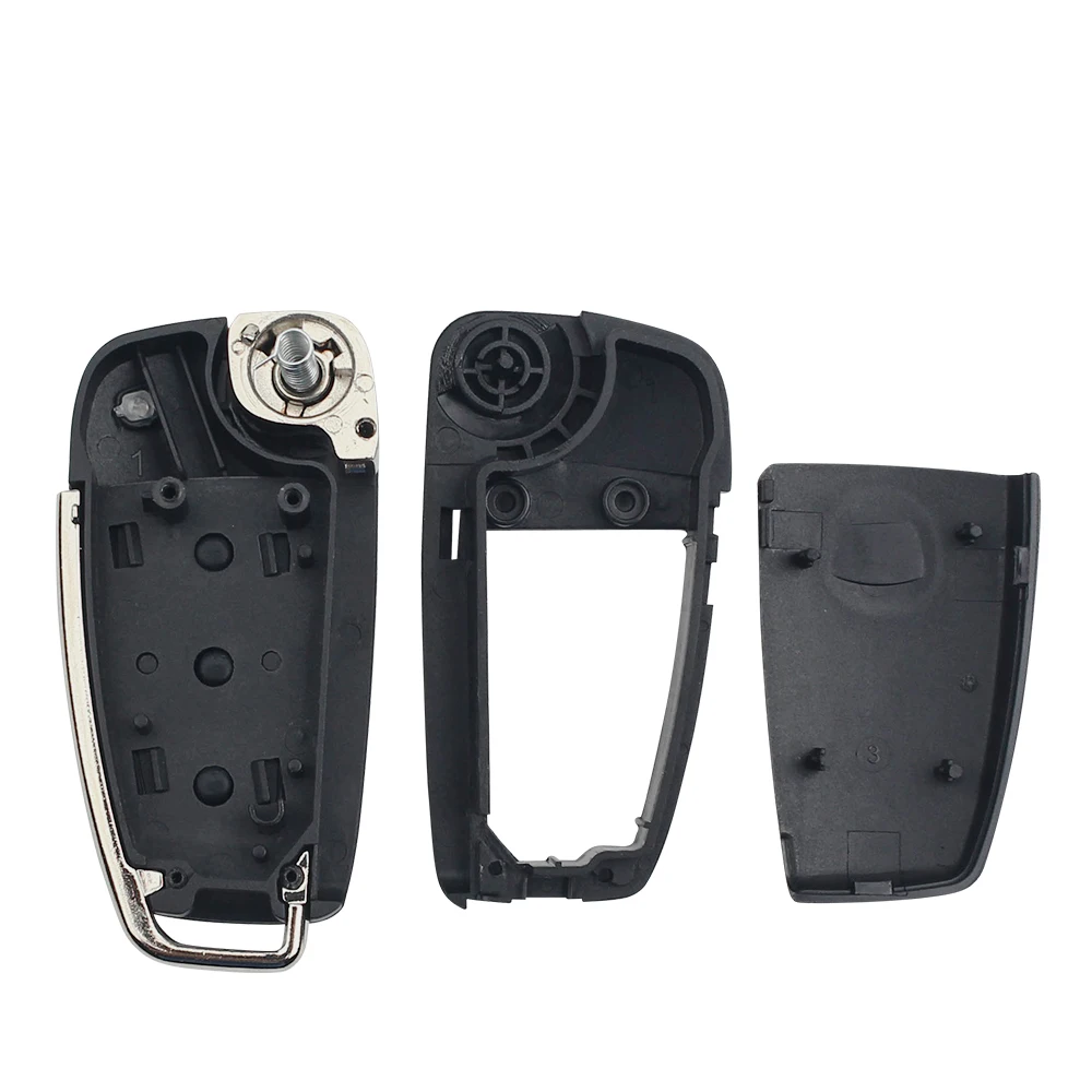 KEYYOU No Blade 3 Button Folding Flip Remote Car Key Shell Case For AUDI A2 A3 A4 A6 A6L A8 TT Key Fob Case Replacement