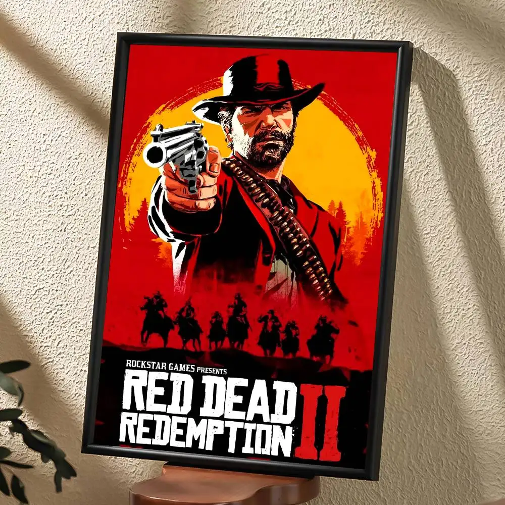 ملصق R-Red Dead R-RedemptionS عالي الدقة جدار لاصق مقاوم للماء لغرفة المعيشة المنزلية وغرفة النوم والديكور الجمالي