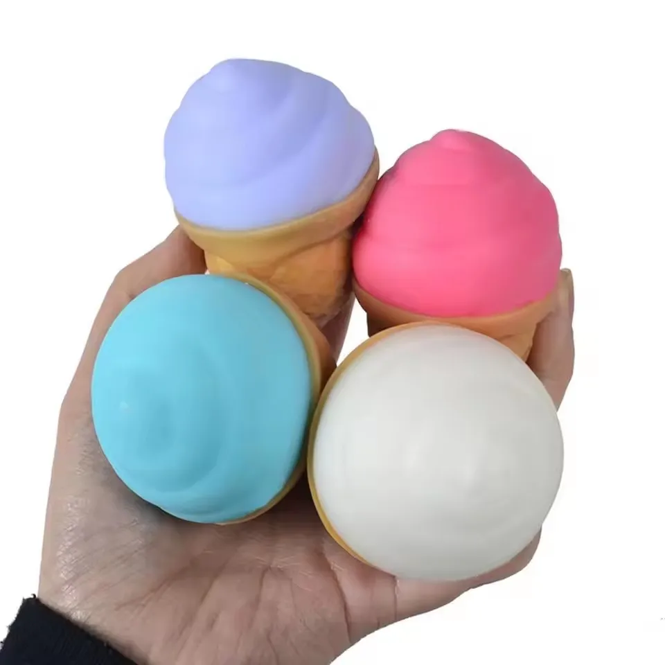Squeeze Toy Ultra Soft Anti-stress Funny Simulation Food Ice Cream Ball Stress Reliever Toy for Office