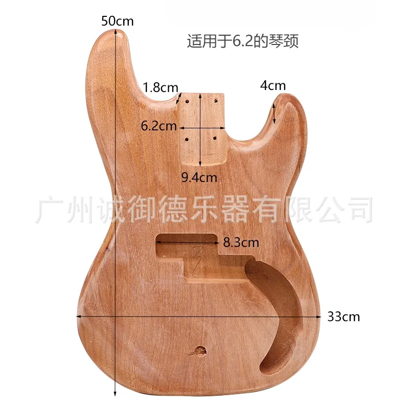 ตัวกีตาร์เบสไฟฟ้า DIY สีไม้โอ๊ค พร้อมอุปกรณ์เสริมสำหรับดัดแปลง ตัวกีตาร์ไฟฟ้าสีไม้โอ๊ค