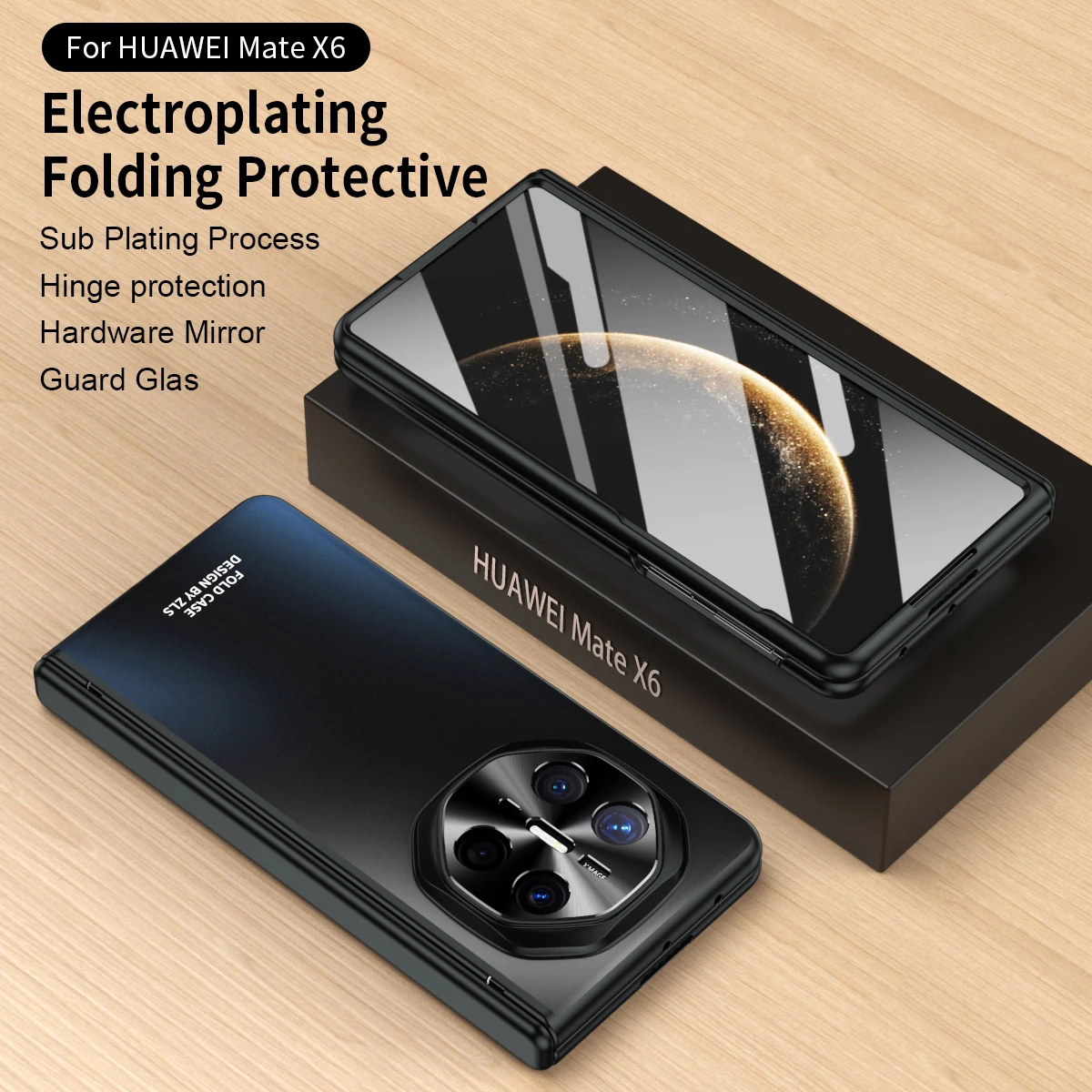 

Hinge Case For Huawei Mate X6 5G Case Hinge Full Protection Metal Camera Ultra Thin with Front Screen Glass Film Hard Cover