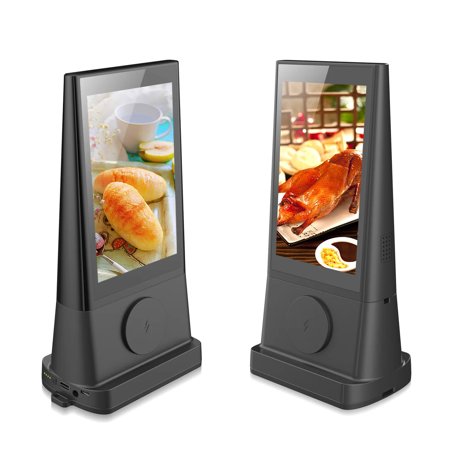 FYD-06 8 Inch Creative Double-Sided LCD Screen LED Display ABS Material 18W WIFI Wireless Charging Desktop Advertising Machine