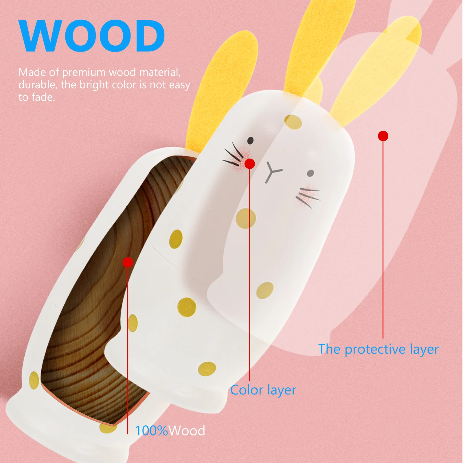 

Bunnies Matryoshka Ornaments Girl Toy Easter Egg Wooden Toys Toddler Nesting