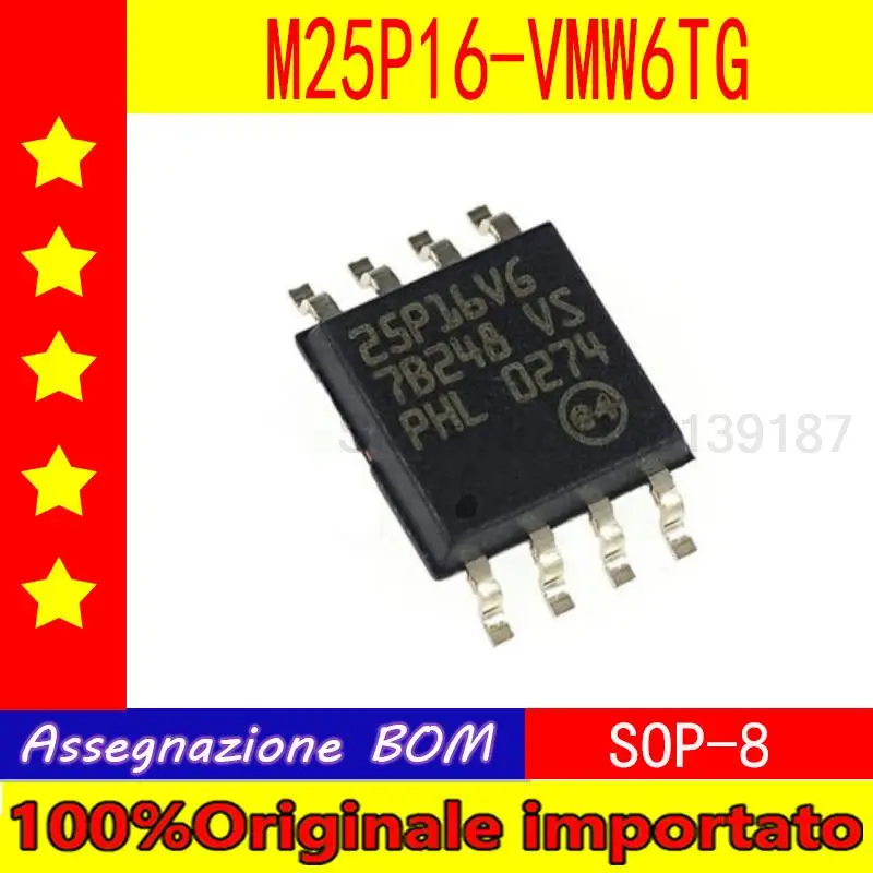 

10pcs/lot M25P16 M25P16-VMW6TG 25P16VG SOP8 5.2MM volume memory chip