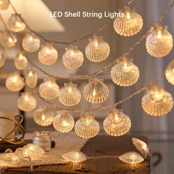 LED Beach Shell Light String Starfish Light String, 20 LED 9.84ft String Lights USB Powered Waterproof Cute Atmosphere Lights